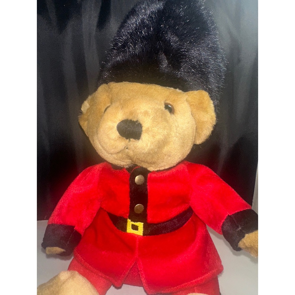 Harrods London Guardsman Teddy Bear Plush Red Uniform Bearskin Hat Collectible
